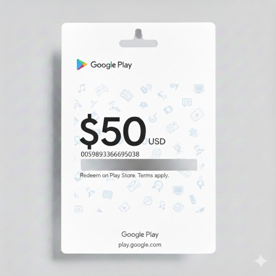 بطاقة جوجل بلي 50 دولار